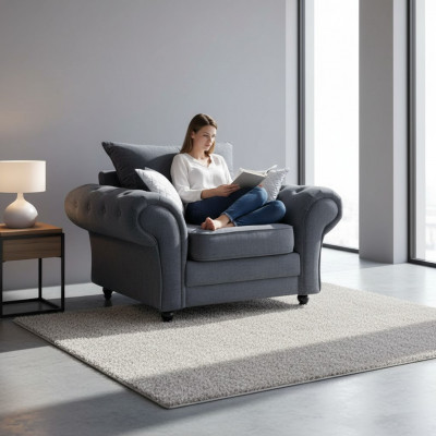 Fernsehfauteuil Eenzelsëtz Chesterfield Sofa Couch Polstersëtz Miwwelen Samt