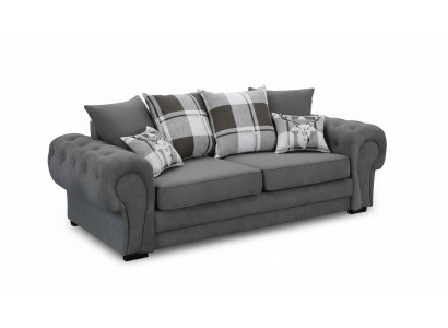 Dräi-Sëtzer Canapé Polster Miwwelen Samt Canapé Stoff Sofa 224cm Canapéën