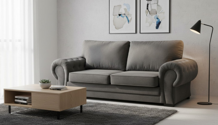 Luxus Sofa Canapé Gepolstert Sofen Polster Miwwelen Dräisëtzer Stoff Samt
