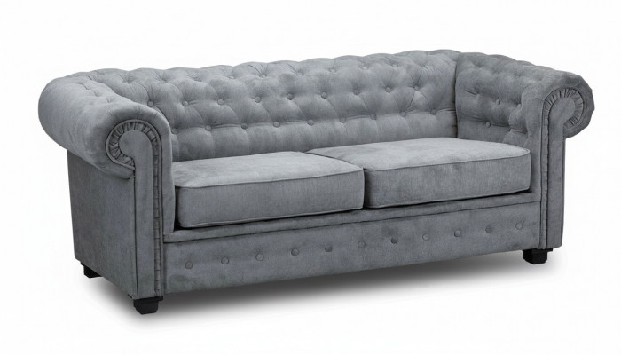 Groue Chesterfield Couch Polster Miwwelen Zweisëtzer Couchen Sofas Stoff Textil