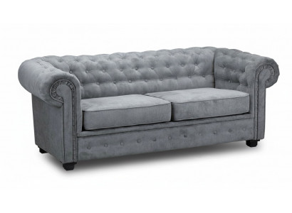 Groue Chesterfield Couch Polster Miwwelen Zweisëtzer Couchen Sofas Stoff Textil
