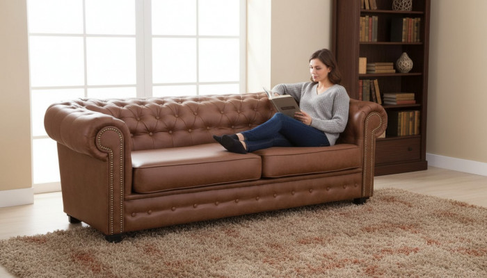 Chesterfield Sofa Stoff Design Sofas Bettfunktioun Wunnzëmmer Couch