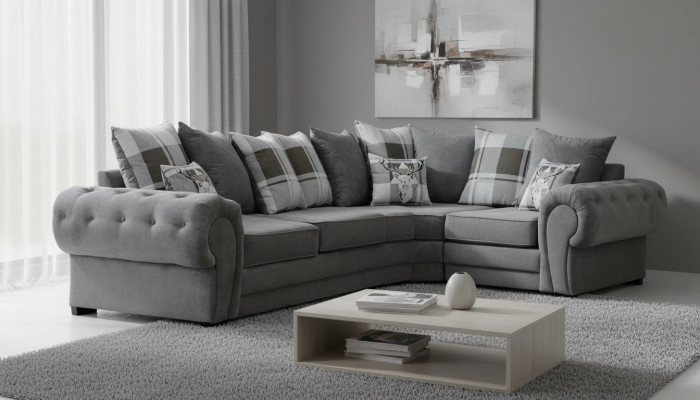 Italienesch Stil Ecksofa Gemittlechem Design Sofa Polster Textil Stuff Stoff