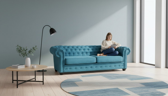 Dësës Plaz a Faarwen Textil Sofa Këssen Miwwel Ariichtung Sofa Couchen