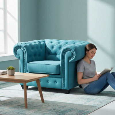 Sëtz Luxus Bequemen Sëtz Italienesche Stil Wunnzëmmer Chesterfield
