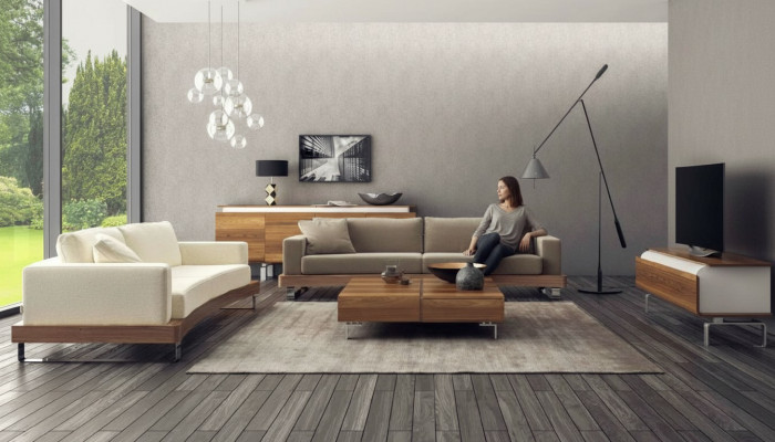 Modern Canapé-Garnitur 3+2 Sëtzer Luxuriéis Wunnzëmmer-Sofa Polsterset