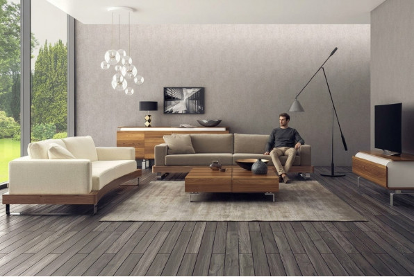 Modern wäisse Zweisëtzer Luxus Wunnzëmmermöbel Couch Sëtzmoibel Nei