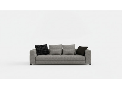 Gro Sofa mat dräi Sëtzer, Wunnzëmmer-Sëtzmiwwel, Holzgestell, Sofakollektioun
