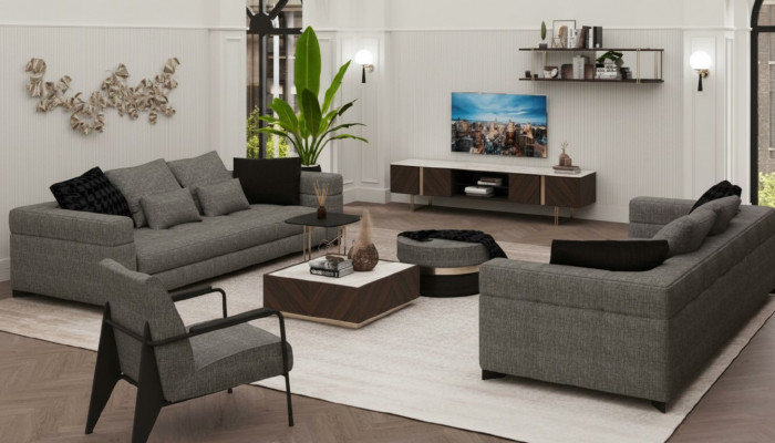 Groer Sëtzessel Edelstolféiss Modern Wunnzëmmermëttelen Sëtzessel Sofa Canapé