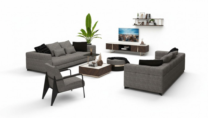 Groer Sëtzessel Edelstolféiss Modern Wunnzëmmermëttelen Sëtzessel Sofa Canapé