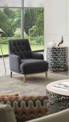 Wunnzëmmer Fauteuil Moderne Cocktailsessel Einsitzer Polstersessel Lounge Club