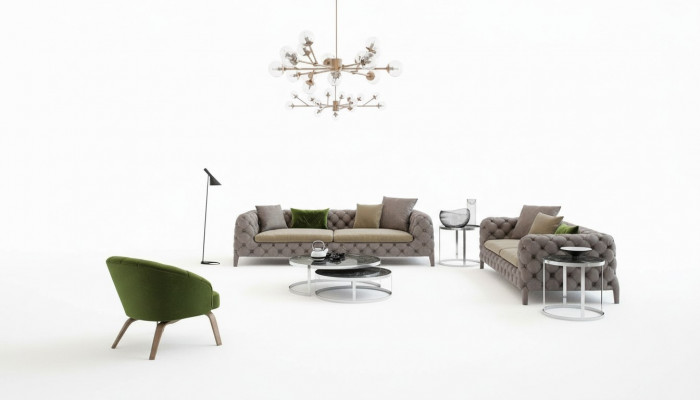 Chesterfield Sofa-Set Véiersëtzer Sofasen Luxus Couchen Fauteuil Miwwelen Sofa