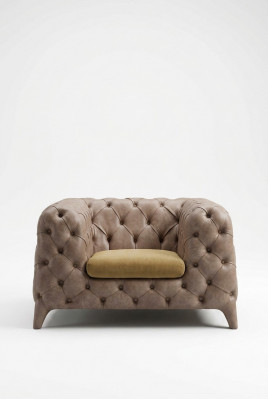 Chesterfield Taupe Fotell Chesterfield-Fotell Polstersëtz Wunnezëmmer