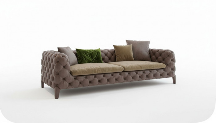 Chesterfield Véiersëtzer Taupe Modern Canapé Wunnzëmmer Miwwelen Modern Nei