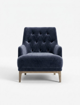 Bloen exklusiven Chesterfield-Fauteuil Wunnzëmmer Eenzele Sëtz Holzgestell