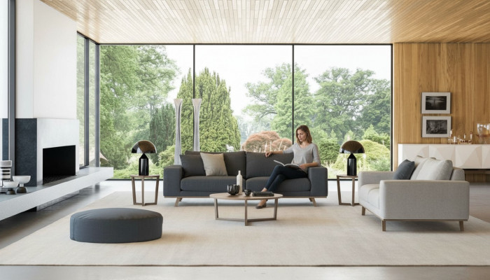 Exklusiv Sofa-Sëtzgarnitur 3+3 Sëtzer Luxus Drësëtzer Wunnzëmmer Couch 2tlg