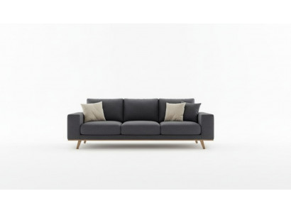 Gro Sofa am Wunnzëmmer a grénger Luxus Dräiersëtzer Polstercouch Modernen Miwwelstil
