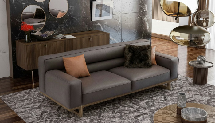 Gronge Dreisëtzer Modern Luxus Canapé Wunnzëmmer Miwwelen Wunnzëmmer Sofa