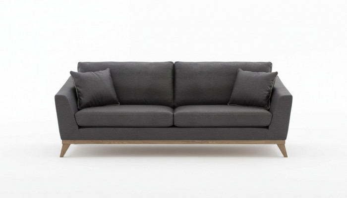 Dräisëtzer Wunnzëmmer-Sofa aus grénger Konschtléder Moderne Couch Stil Miwwelen
