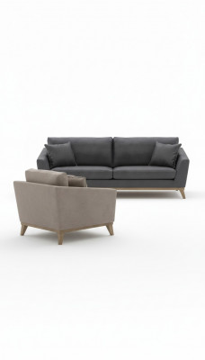 Grou Grëschtelenzt Holzgerüst Modern Wohnzimmerkanapé Nei Luxus Design