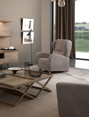 Luxe Relax-Sessel Lieseessel Modern Design Eensëtzer Taupe Modern