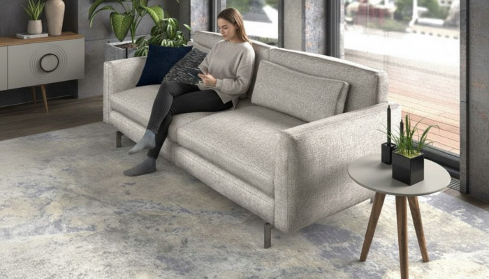 Gro Sofa Sofakollektioun Bänk Set Wunnzëimmermiwwelen Canapé Textil