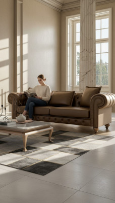 Braune dräi-Sëtz-Stuffcouch Luxus Lieder Still Miwwelen Nei