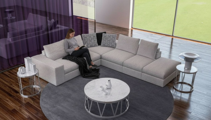 Wäisst Eckschaaf Polster Eckgarnitur Luxus L-Form Sofas Modern Design