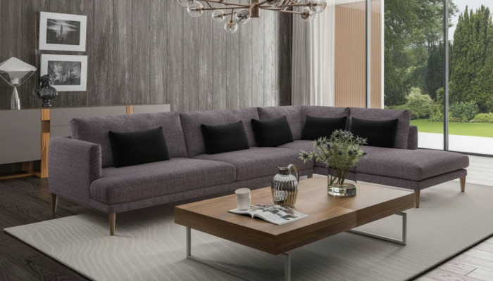 Wunnlandschaft Sofa Ecksofaen L-Form Textilmöbel Modern Ariichtung