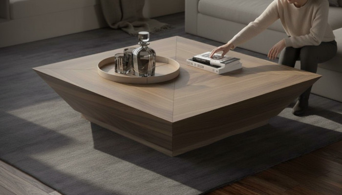 Couchtischen Rektangulär Luxus Designer Dëscher Walnus Natierlech