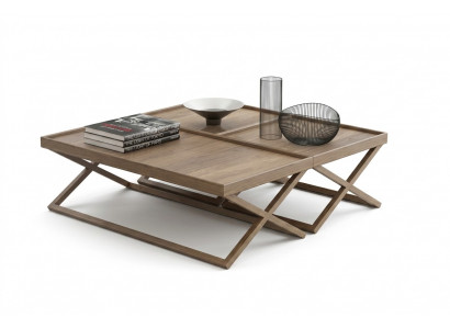 Klappbare Luxus Braun Salontafel Holzdësch Wunnzëmmer Miwwelen Stil Dësch