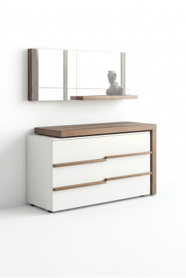Wäiss Luxus Kommode Mat Spigel Modernes Walnuss Natur Design Nei