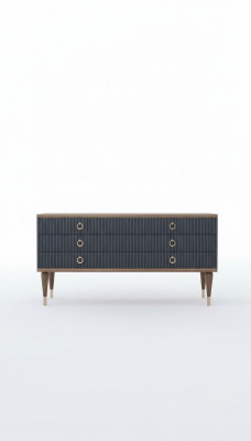 Designer Kommode mat Laden Natur Noss- Matt Anthrazit