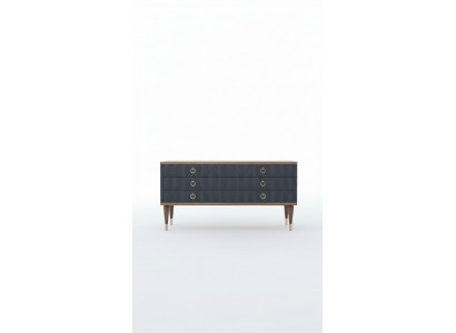 Designer Kommode mat Laden Natur Noss- Matt Anthrazit