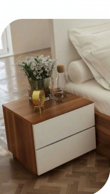 Brongen Nuetsschaf am Schlofzëmmer Modern Echt Holz Schlofzëmmermiwwele Nei