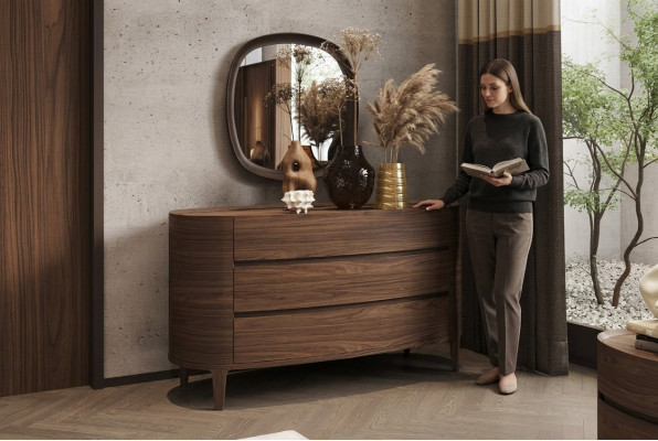 Brong Designer-Kommode am modernen Stil mat Späicherplatz Schlofzëmmermiwwel