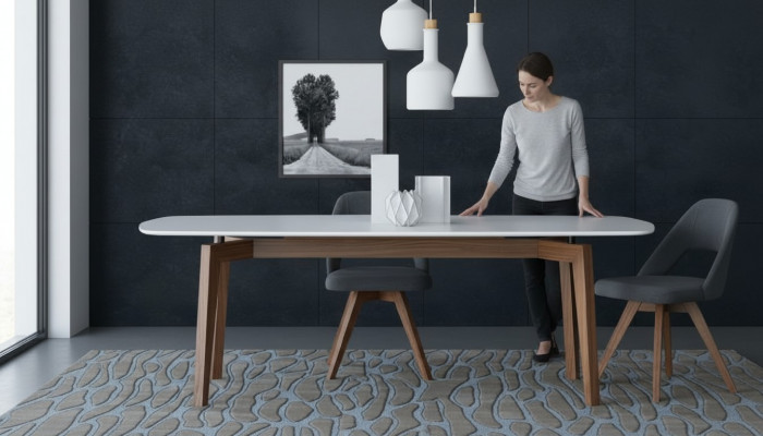 Groussen Iesszëmmerdësch Modern Kichenmiwwelen Luxusdëscher Holzmiewwele