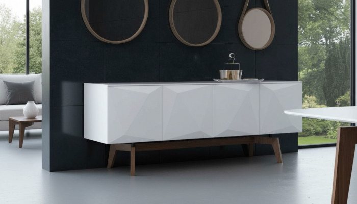 Wäisst Sideboard Mat Stauplaz Iesszëmmermiwwel Luxus Holzmëbelen Modern