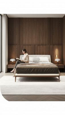 Wäisst Bett Luxus Bettgestell Modern Schlofkummermiwwelen Holzgestell