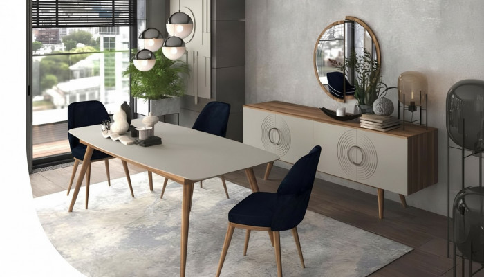 Iessgrupp Luxusdësch Mat Still Iesszëmmermobilier Modernen Iesszëmmer Set