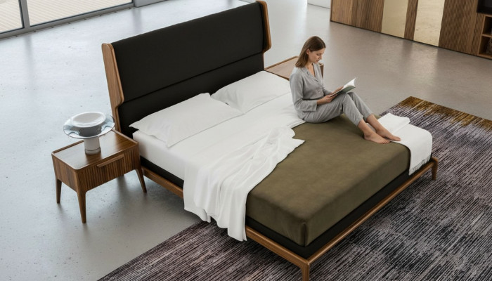 Braune Schlofkummer-Set Bett Nuetsechert 2tlg Modernen Stil Luxus Miwwelen