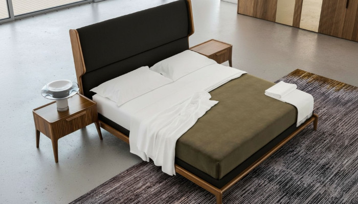 Braune Schlofkummer-Set Bett Nuetsechert 2tlg Modernen Stil Luxus Miwwelen