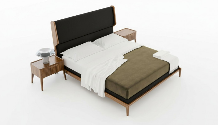 Braune Schlofkummer-Set Bett Nuetsechert 2tlg Modernen Stil Luxus Miwwelen