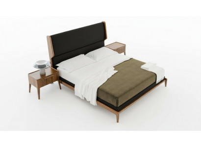 Braune Schlofkummer-Set Bett Nuetsechert 2tlg Modernen Stil Luxus Miwwelen