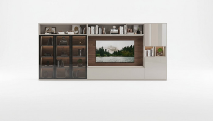 Wunnwand Modern wäiss Wunnzëmmermiwwelen Luxuriéis Holzmiwwelen Ariichtung