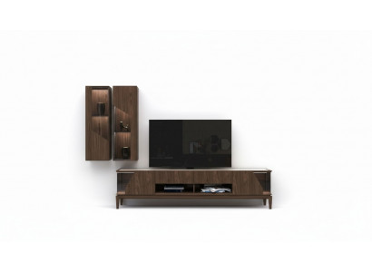 Wunnzëmmermiwwelen Wunnwand hänkend Regal Sideboard brong Luxus Holzmiwwelen