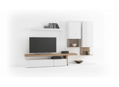 Wäiss Wunnzëmmer Miwwelen Modern hänkeschief Wandregaler TV-Stänner Sideboard