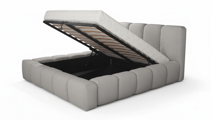 Bett gro Duebel Schlofkummer Luxus Design elegant Polsterung Stoff nei