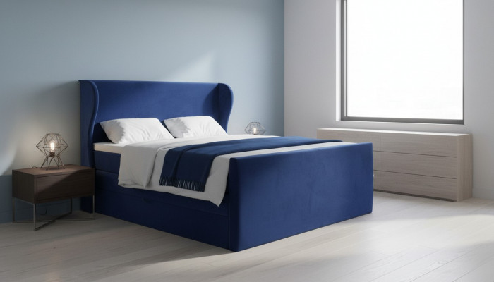 Bett Duebelbett Schlofzëmmer Samt Polster Better Design Miwwelen Polsterung