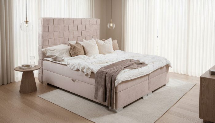 Beige Schlofkummer Better Polster Bett Chesterfield Textilstoff Nei